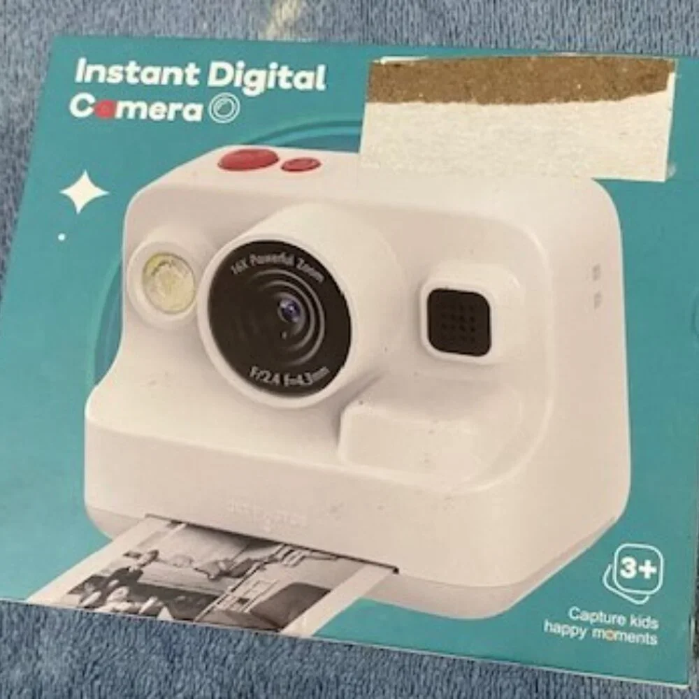 Instant Print Camera- Age 3-12 Year Old Girls or Boys: White